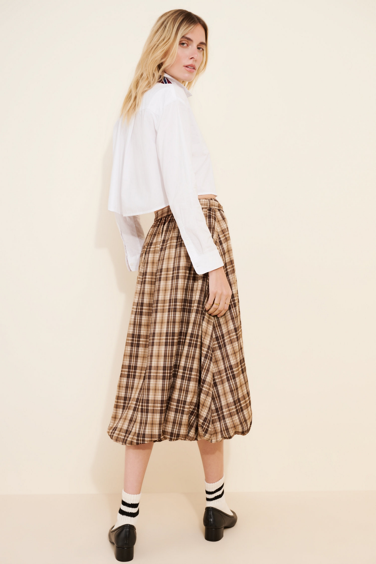 The Frolic Gina Bubble Hem Midi Skirt