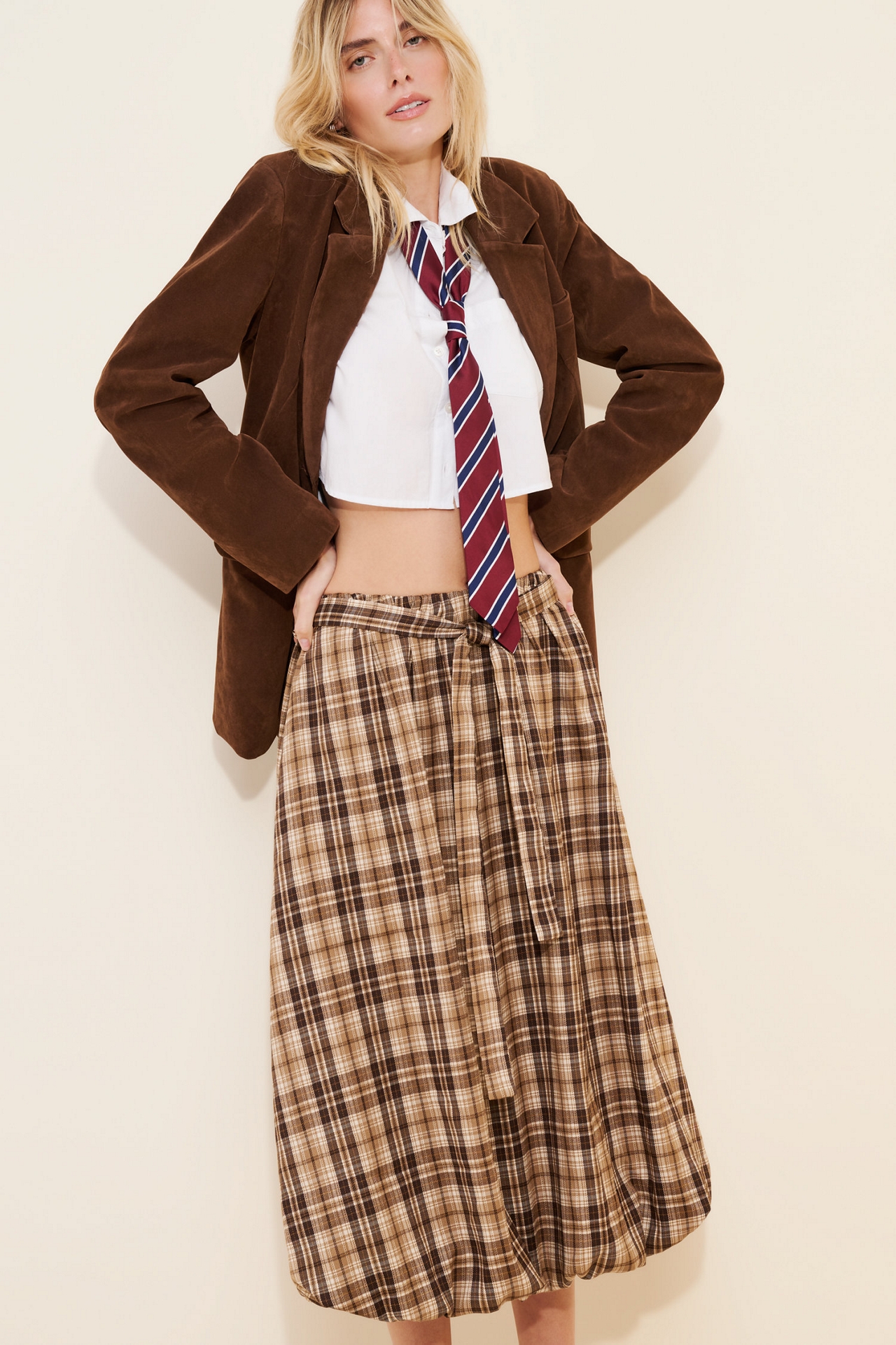 The Frolic Gina Bubble Hem Midi Skirt