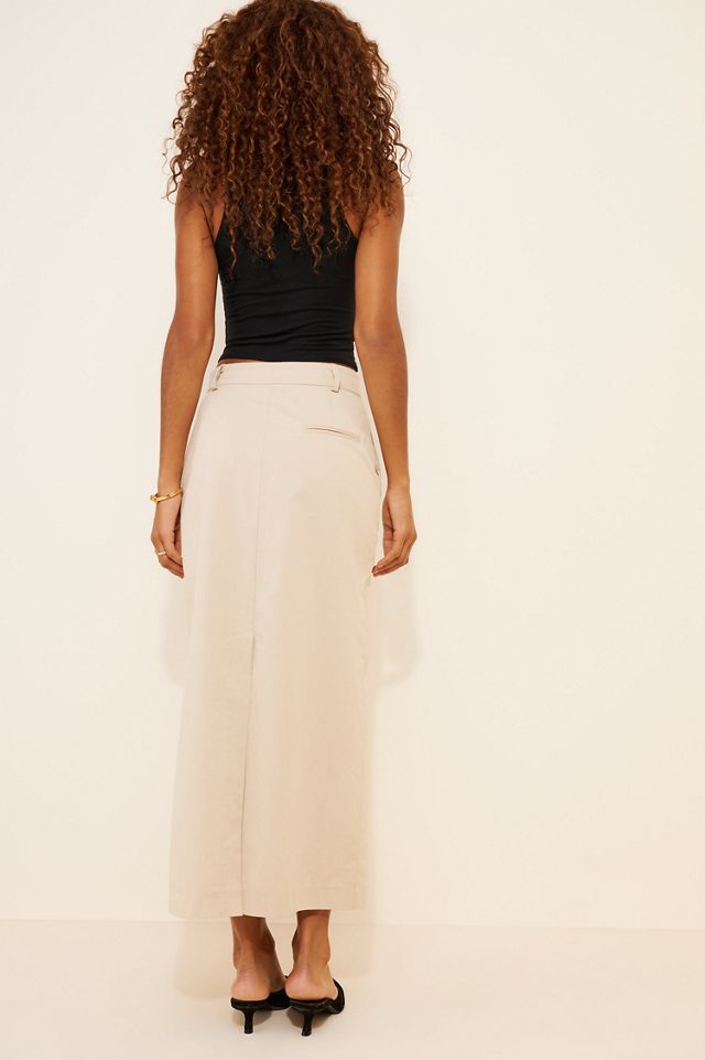 Moon River Button Front Midi Skirt #1