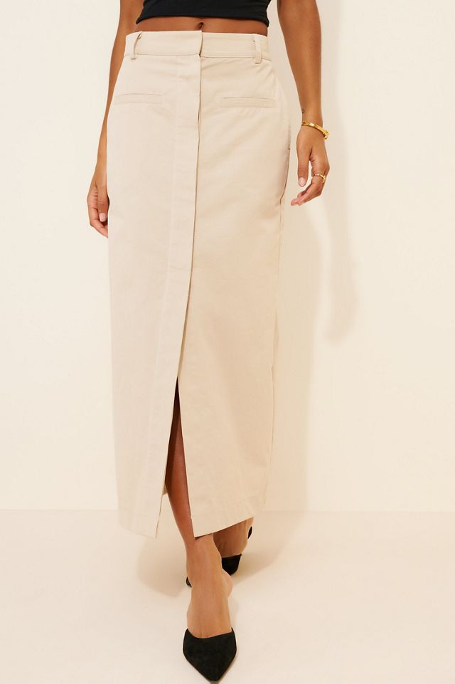 Moon River Button Front Midi Skirt #2