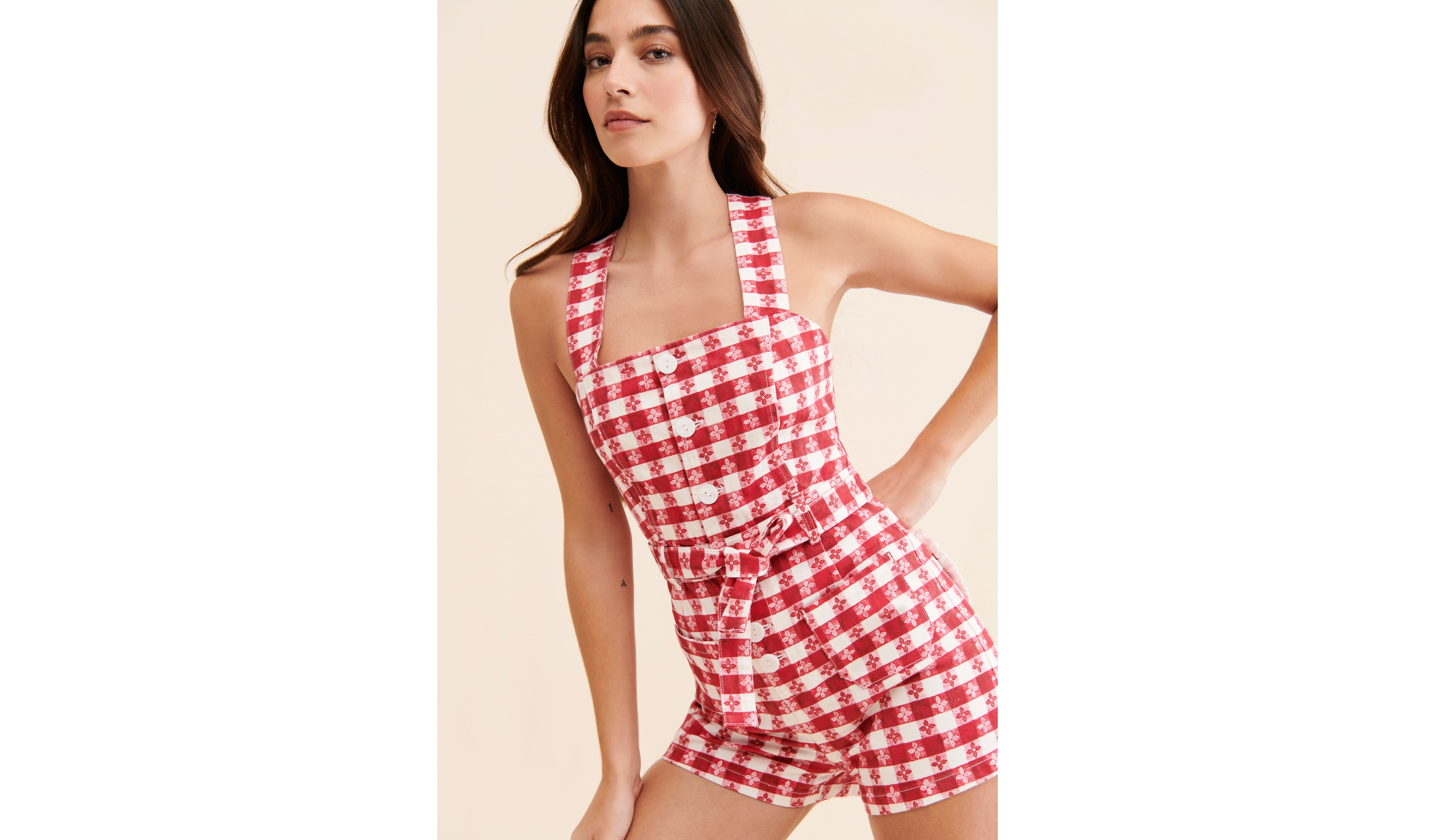 Rachel Antonoff Daisy Gingham Romper
