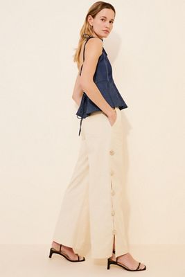 Find Me Now Linen Blend Wide Leg Seam Pants