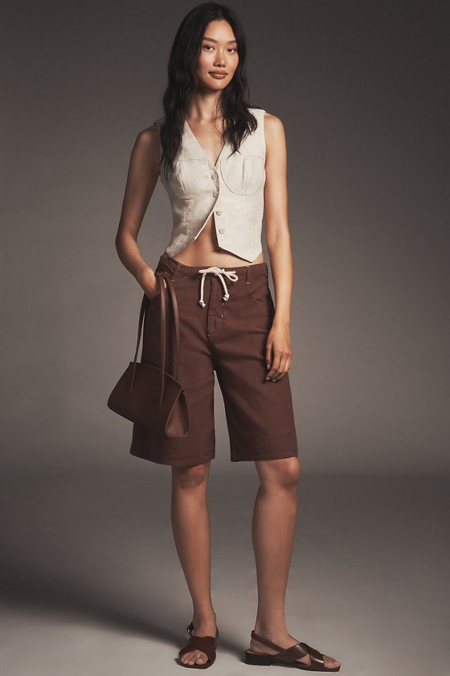 Pilcro Linen Blend Drawstring Bermuda Shorts #3