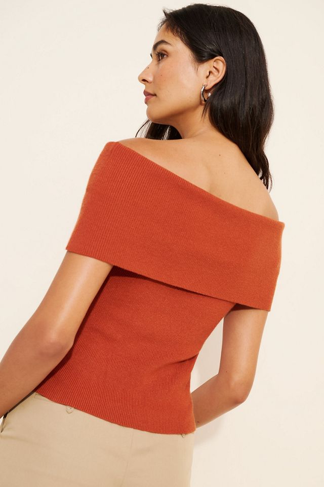 Nia Annemarie Off-The-Shoulder Sweater Top #1