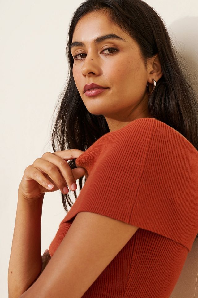 Nia Annemarie Off-The-Shoulder Sweater Top #2