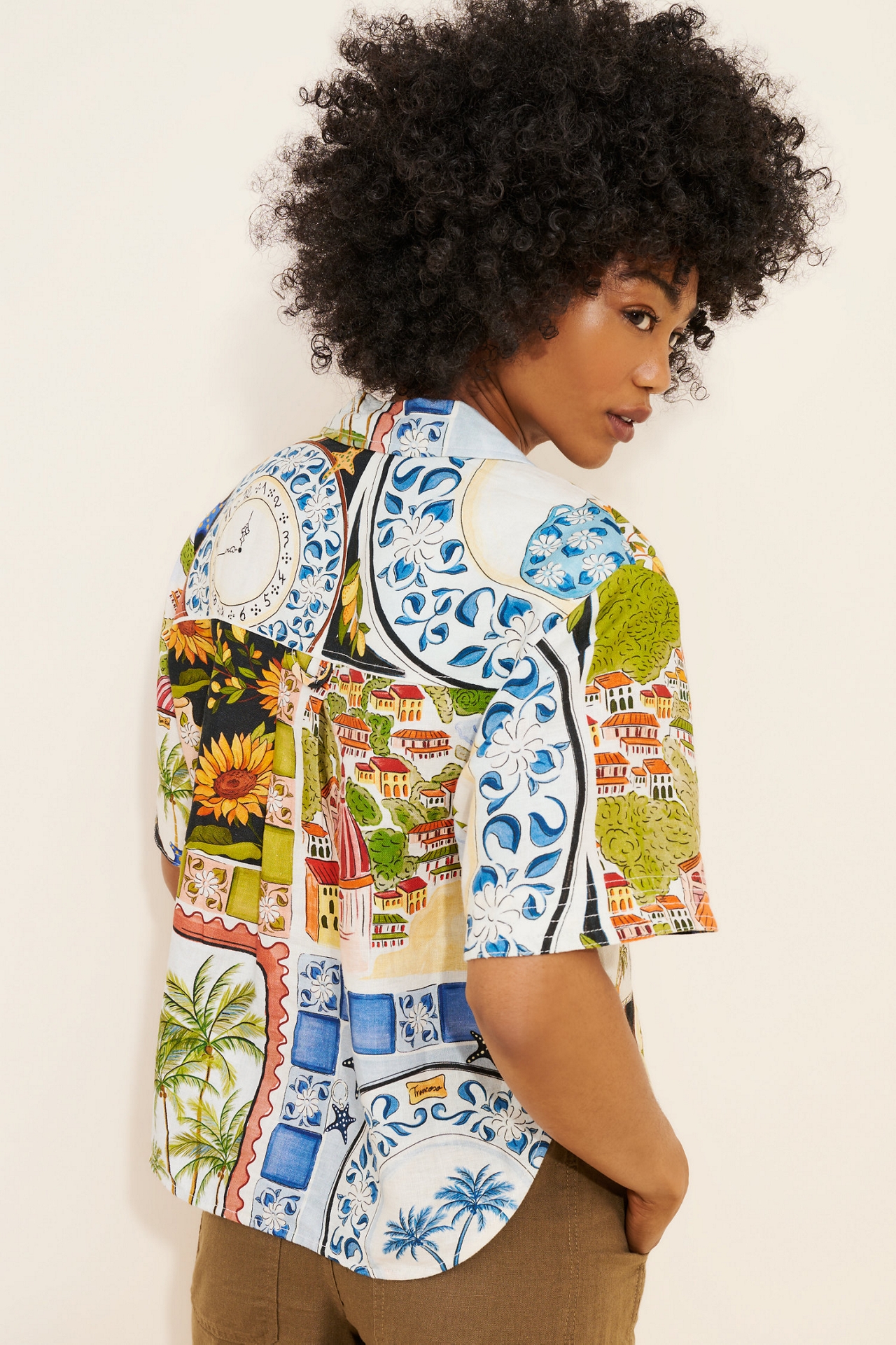 FARM Rio Latin Trip Scarves Linen Buttondown Shirt