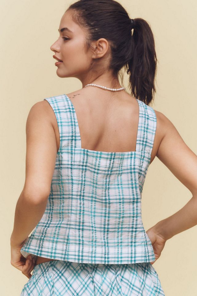 Maeve Square-Neck Button-Front Tank #1