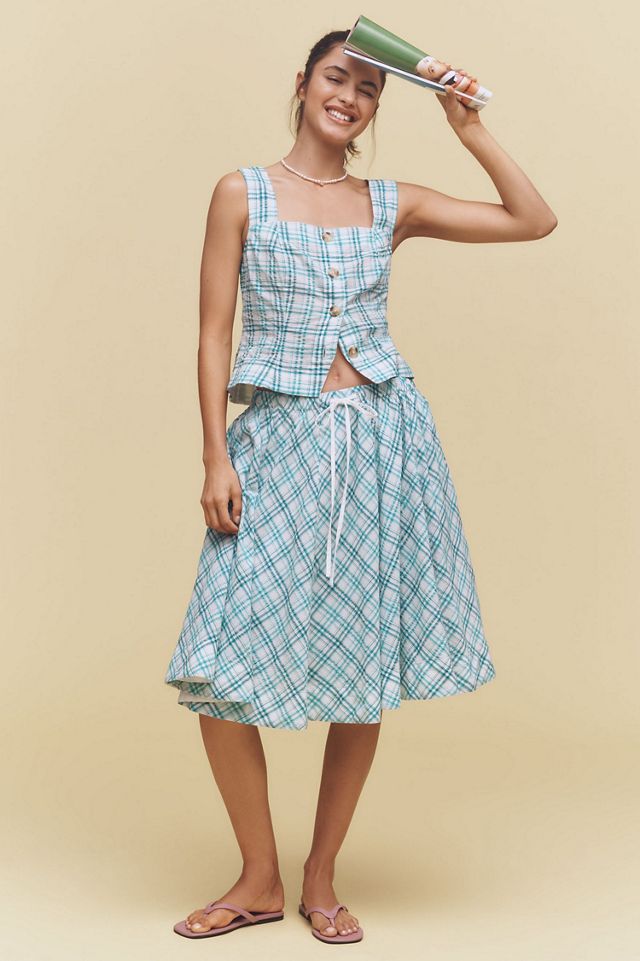 Maeve Square-Neck Button-Front Tank #3