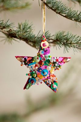 Terrain Colorful Beaded Star Ornament