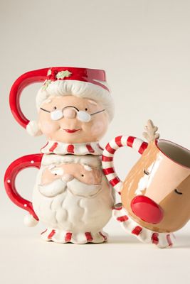 Figural Stoneware Holiday Mug