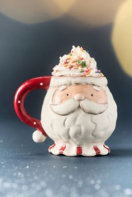 Figural Stoneware Holiday Mug