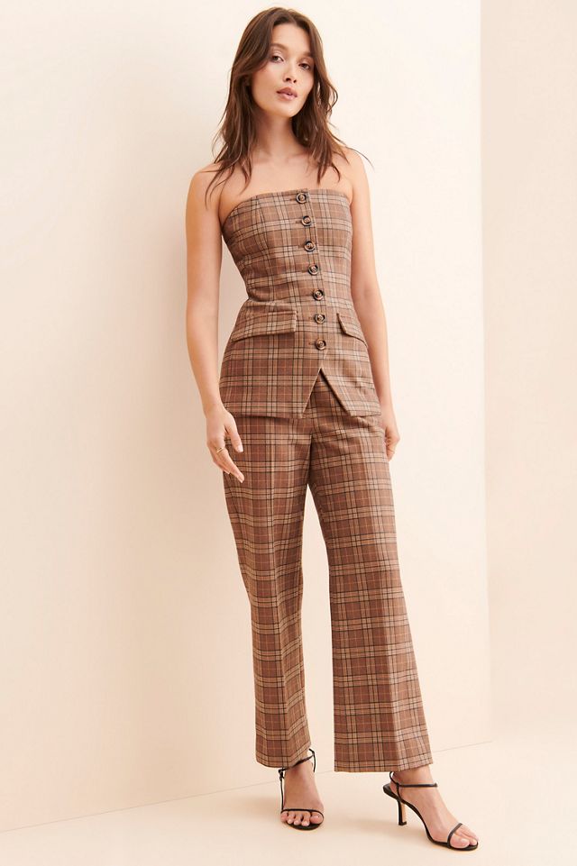 Nuuly x Favorite Daughter Phoebe Plaid Bustier Top #3