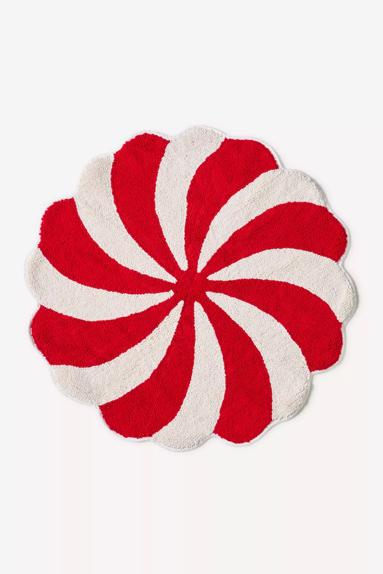 Peppermint Cotton-Blend Shaped Bath Mat