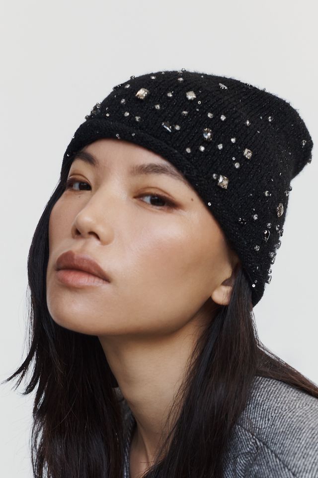 By Anthropologie Cuffless Embellished Beanie #1