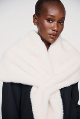 By Anthropologie Triangle Faux Fur Scarf