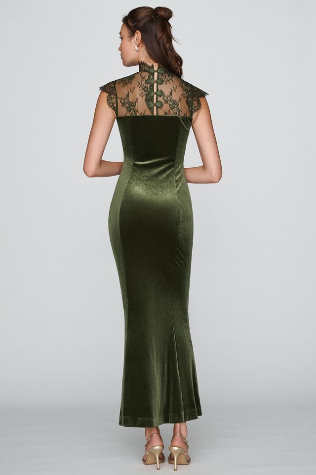 BHLDN Lace High-Neck Velvet Maxi Dress #1