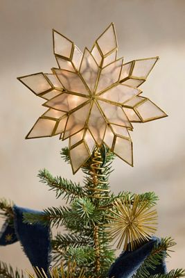 Illuminated LED Capiz Star Tree Topper