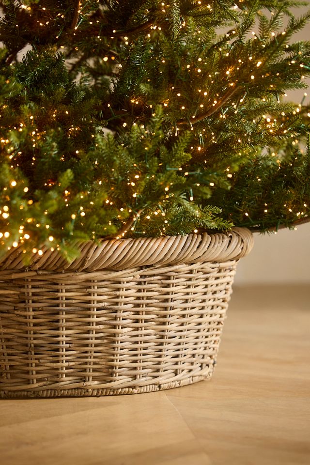 Rolled Rim Woven Rattan Tree Skirt #1