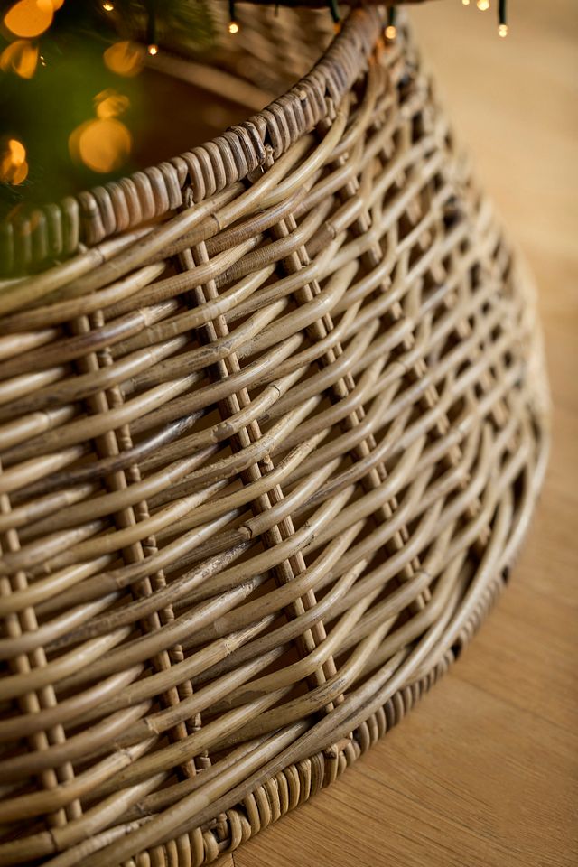 Woven Rattan Tree Skirt, Large #1