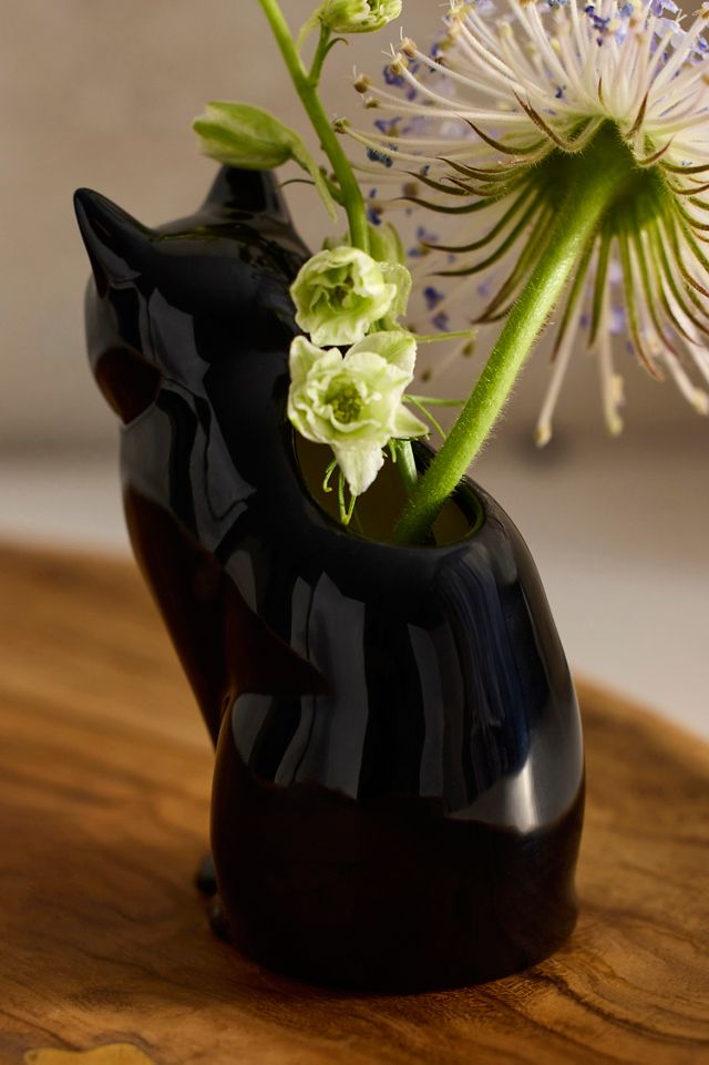 Quail Ceramics Lucky Cat Bud Vase #1