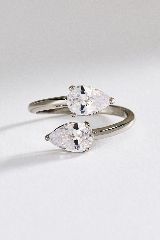 Ettika Crystal Teardrop Wrap Ring #1