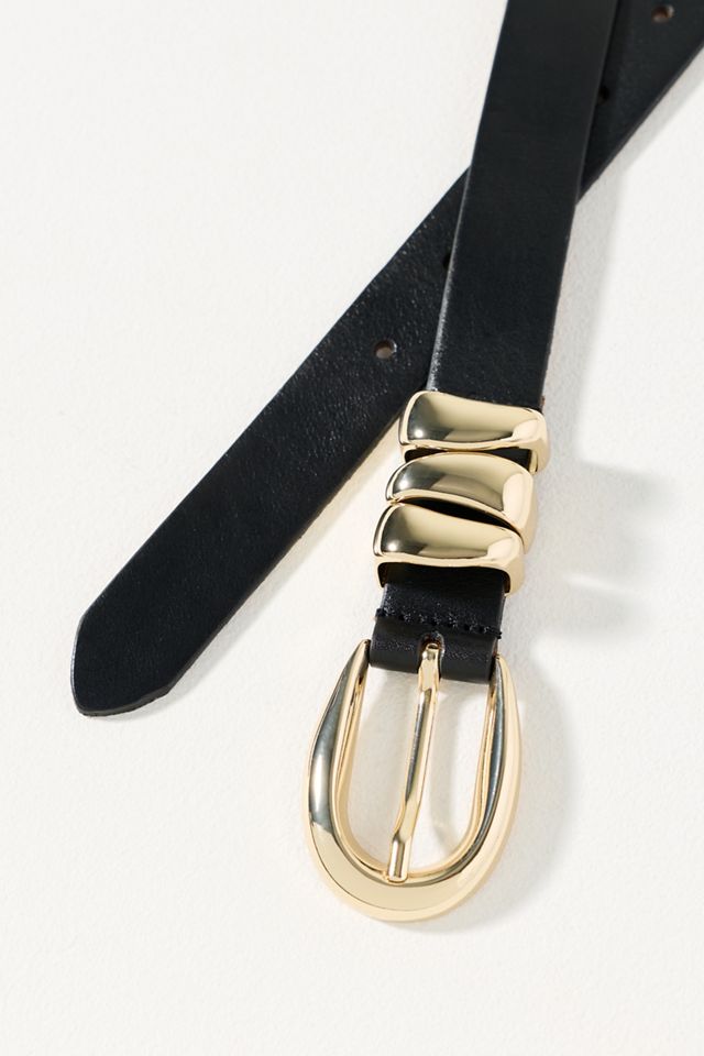 By Anthropologie Leather Slim Belt #1