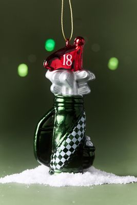 Golf Bag Glass Ornament