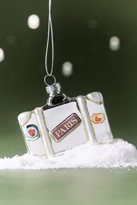 Well-Traveled Glass Suitcase Ornament