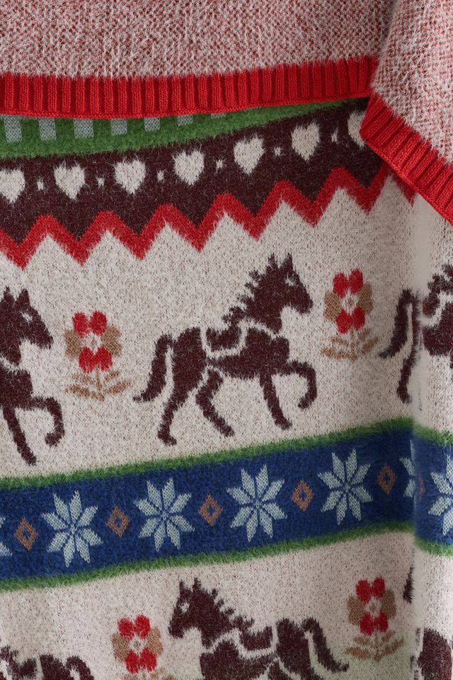 Manta de Punto de Algodón con Ícono de Animal Fairisle #2