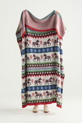 Fairilse Cotton Knit Animal Icon Throw