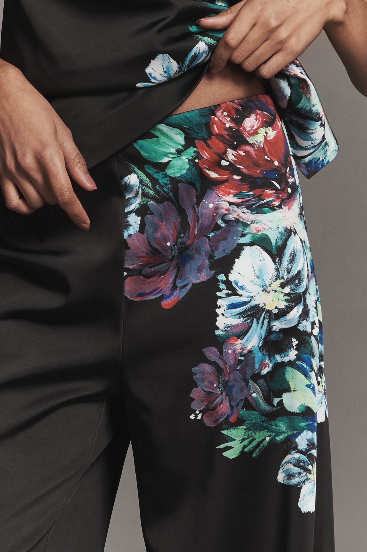 Floral Satin Trousers
