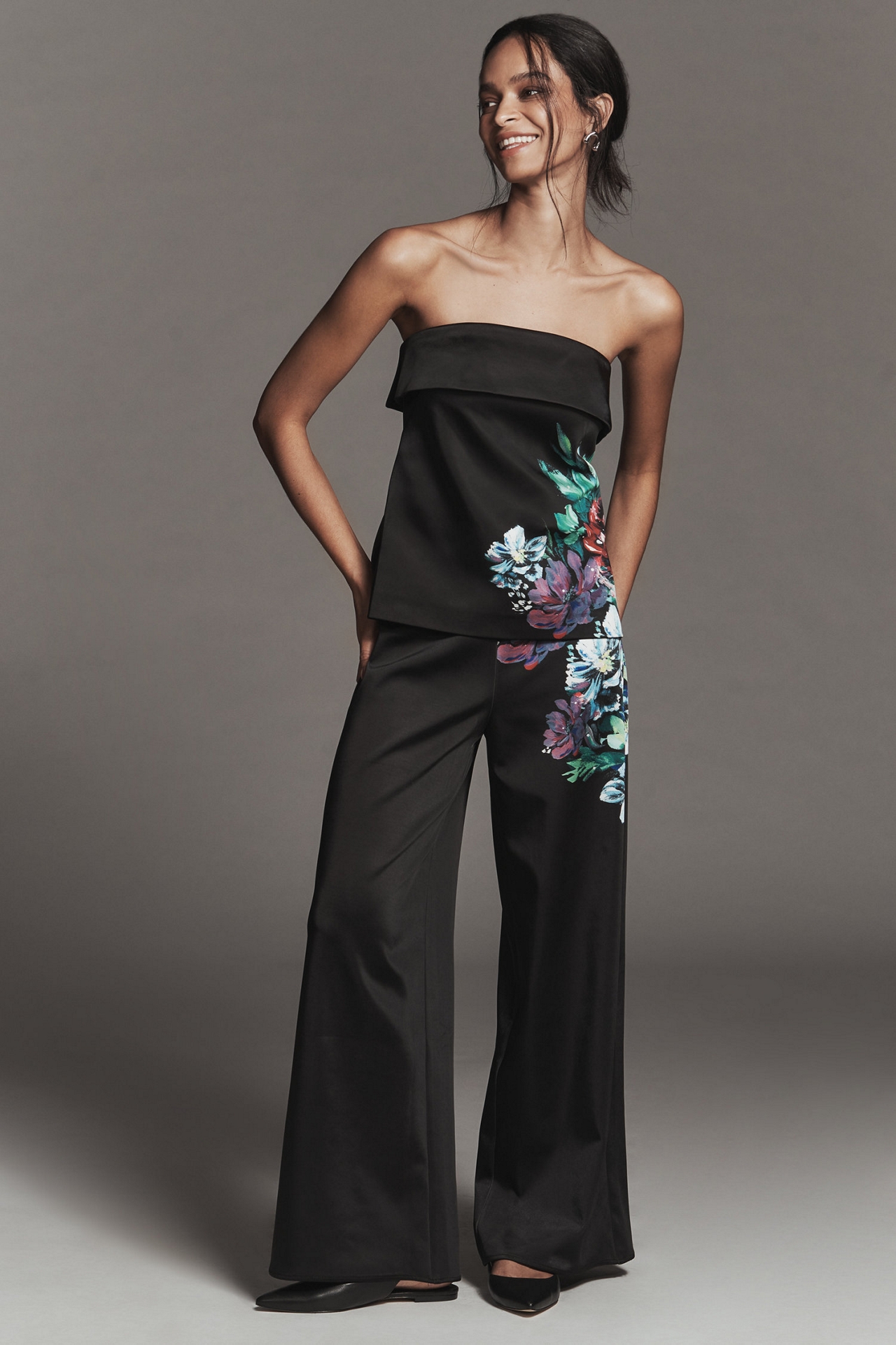 Floral Satin Trousers