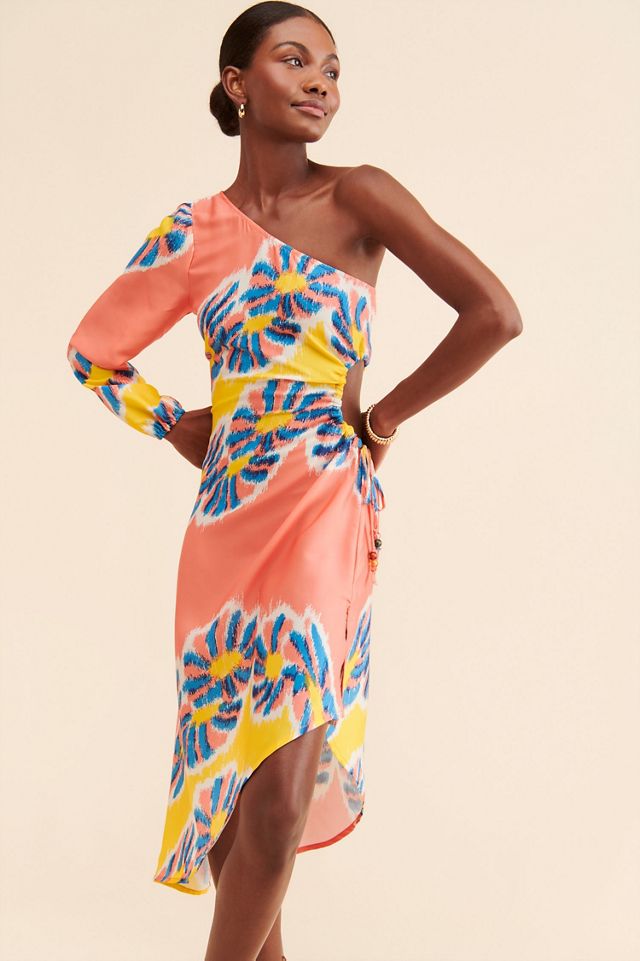 One-Shoulder Printed Midi Dress #3