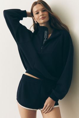 Mare Mare Quarter-Zip Track Sweatshirt and Shorts Set