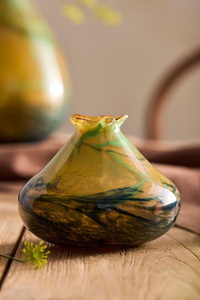 Green Swirl Glass Vase #3