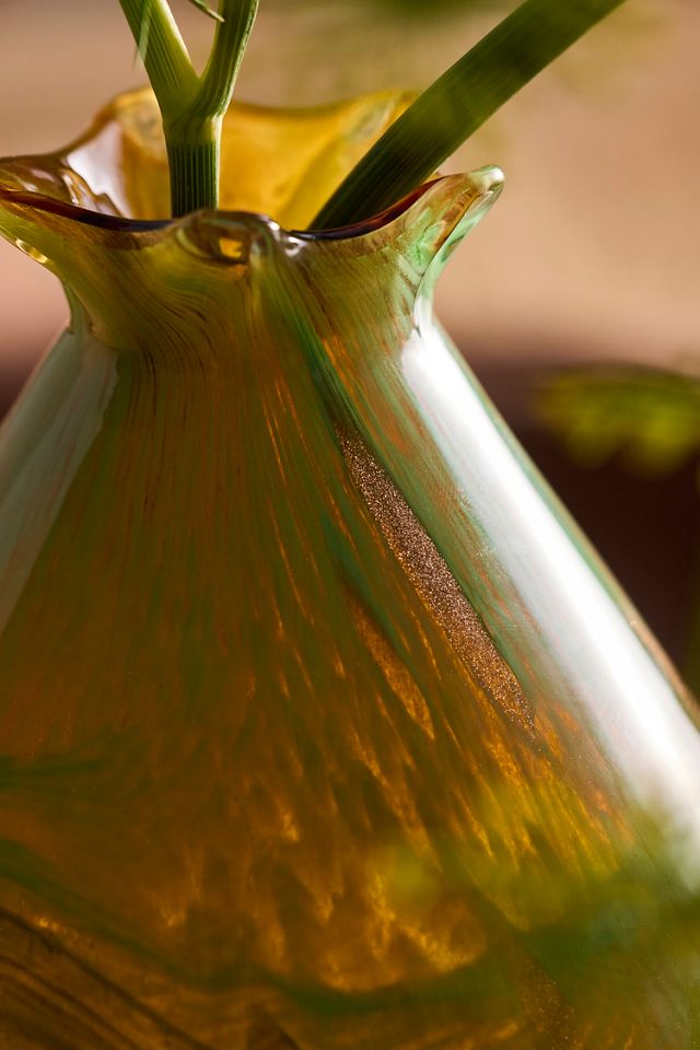 Green Swirl Glass Vase #4