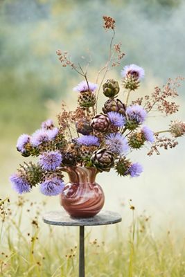 Flared Swirl Glass Vase