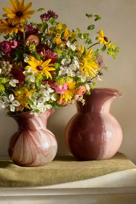 Flared Swirl Glass Vase
