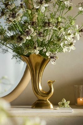 Brass Peacock Vase