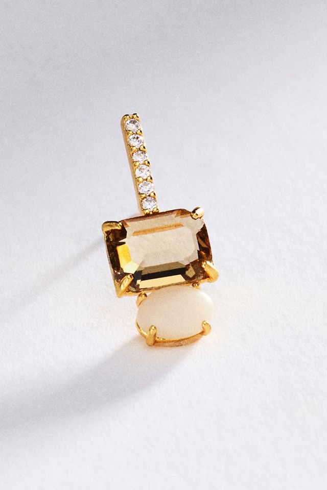 Pavé Bar Gemstone Drop Earrings #2