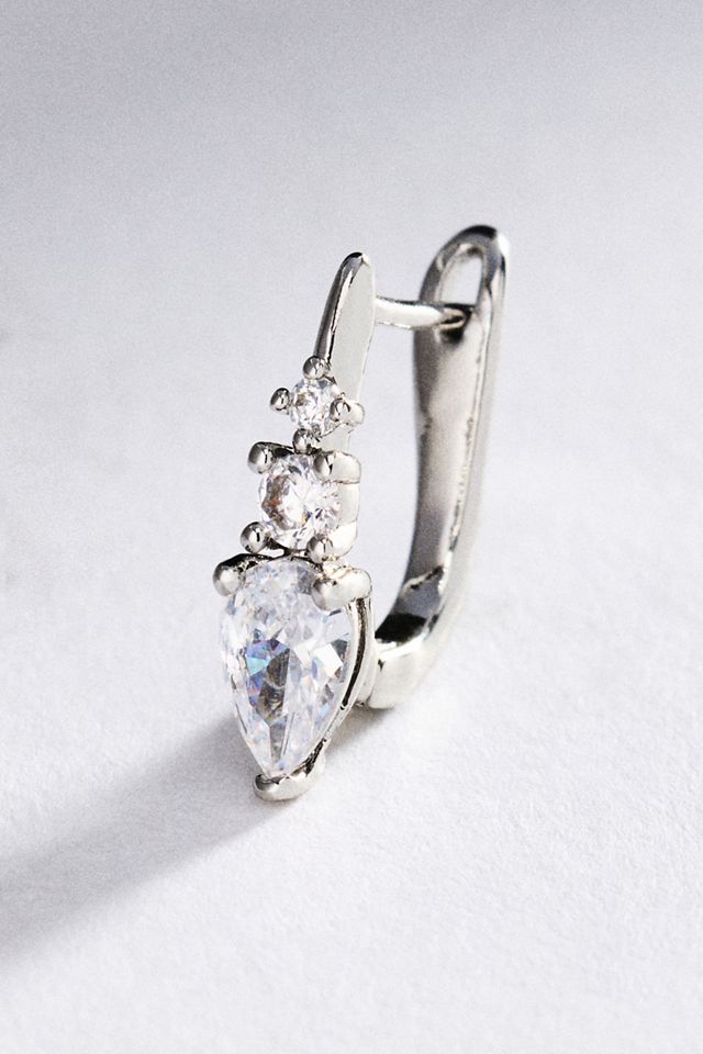 Pear-Cut Gemstone Huggie Hoop Earrings #2