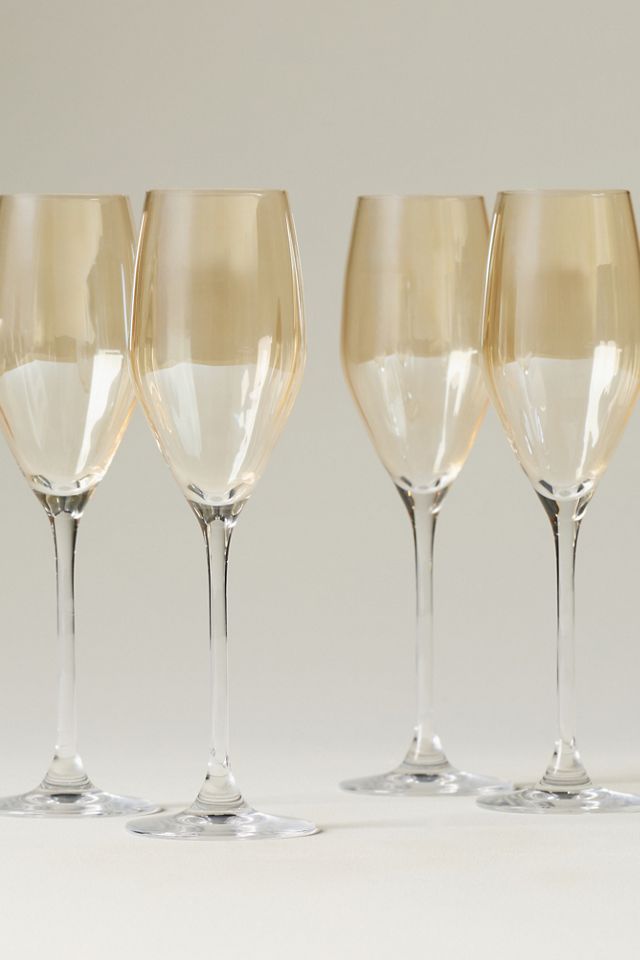 Edgewater Lustered Flute Glasses, Set of 4 #3