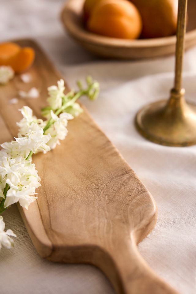 Farmhouse Teak Root Oblong Serving Board #1