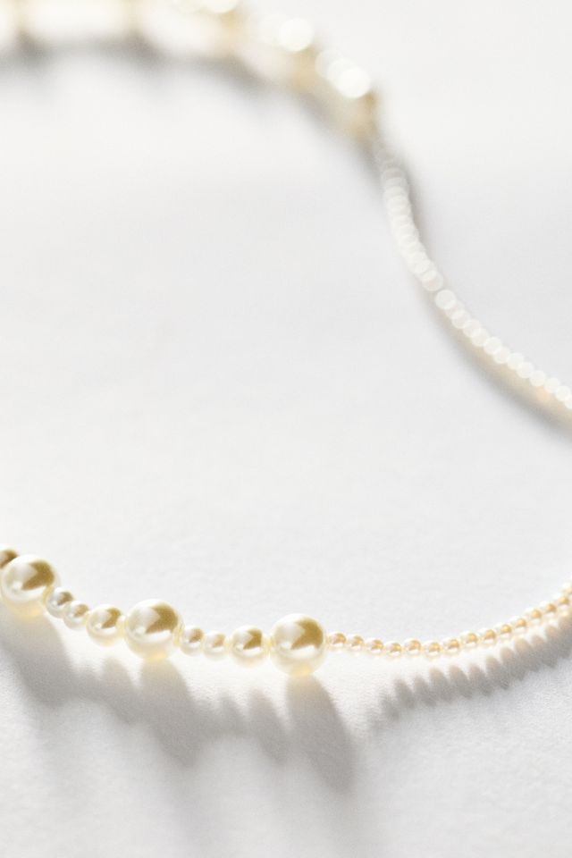 By Anthropologie Mixed Pearl Necklace #1