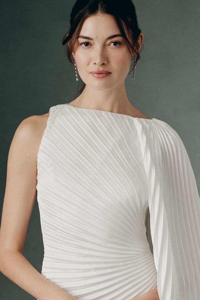 BHLDN Pleated Shoulder Mini Dress #3