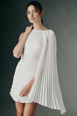 BHLDN Pleated Shoulder Mini Dress