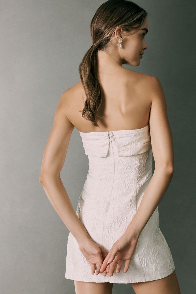 BHLDN Strapless Knotted Jacquard Mini Dress #1