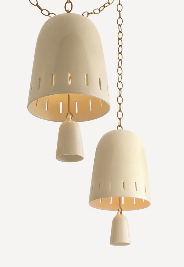 Omi Ceramic Crackle Bell Chandelier #2