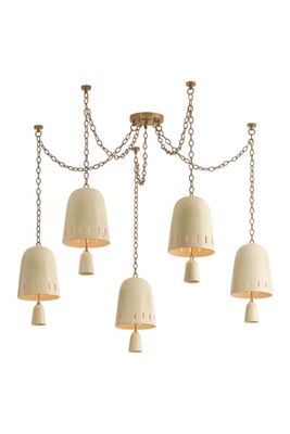 Omi Ceramic Crackle Bell Chandelier