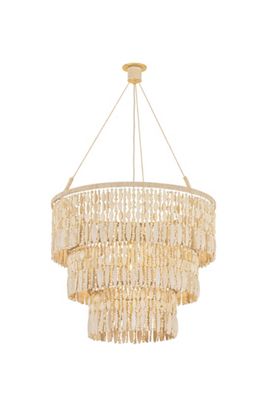 Ben Cascade Wooden Beaded Chandelier